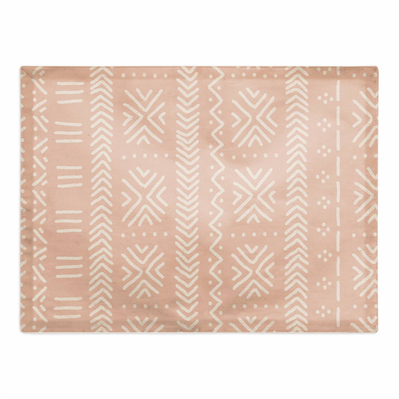 Blush Mudcloth 18" x 14" Cotton Twill Placemat